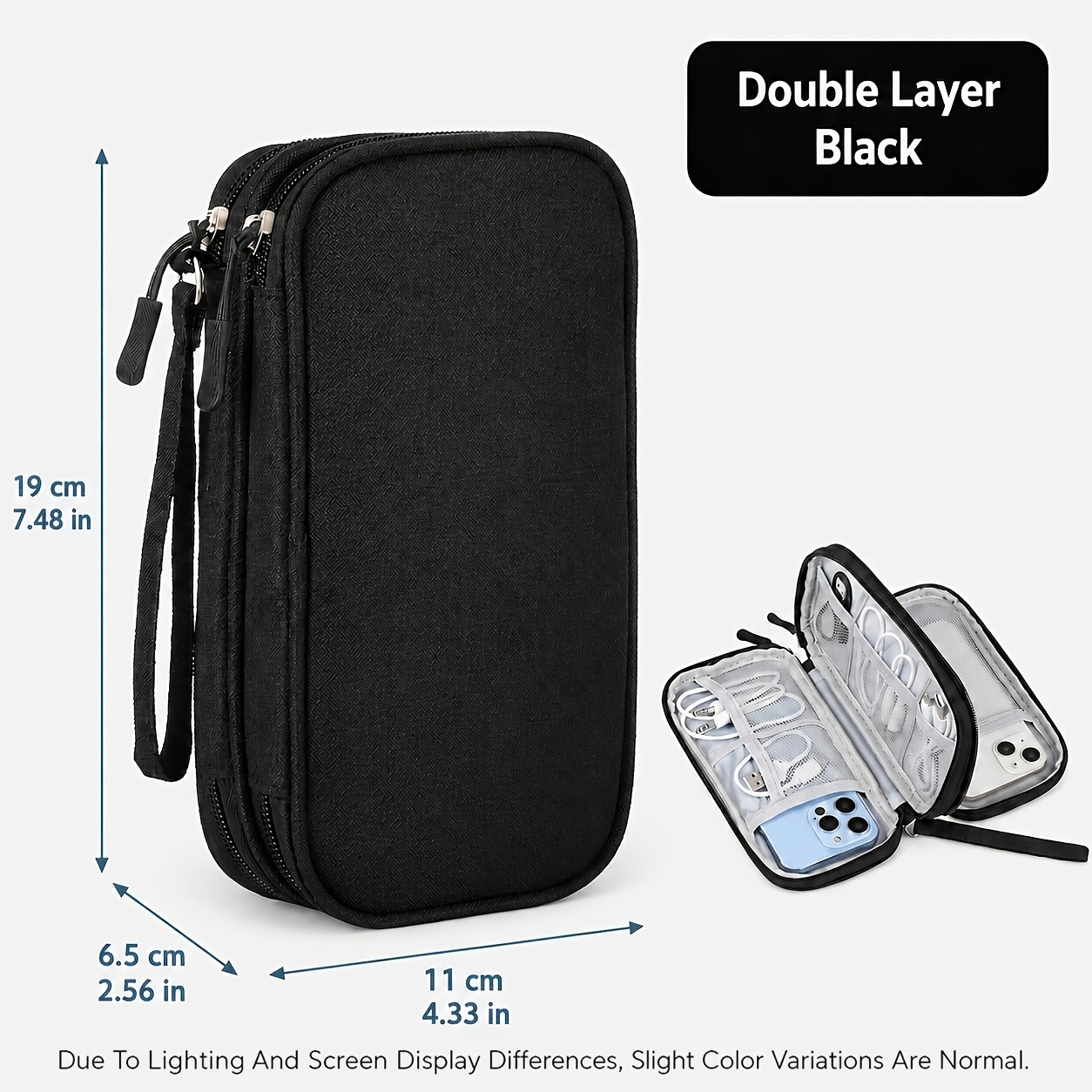 Image of Travel Storage Bag, Multi-pocket Organizer, Suitable For Toiletries, Cosmetics, Accessories, And Electronic Cable Gadget Storage