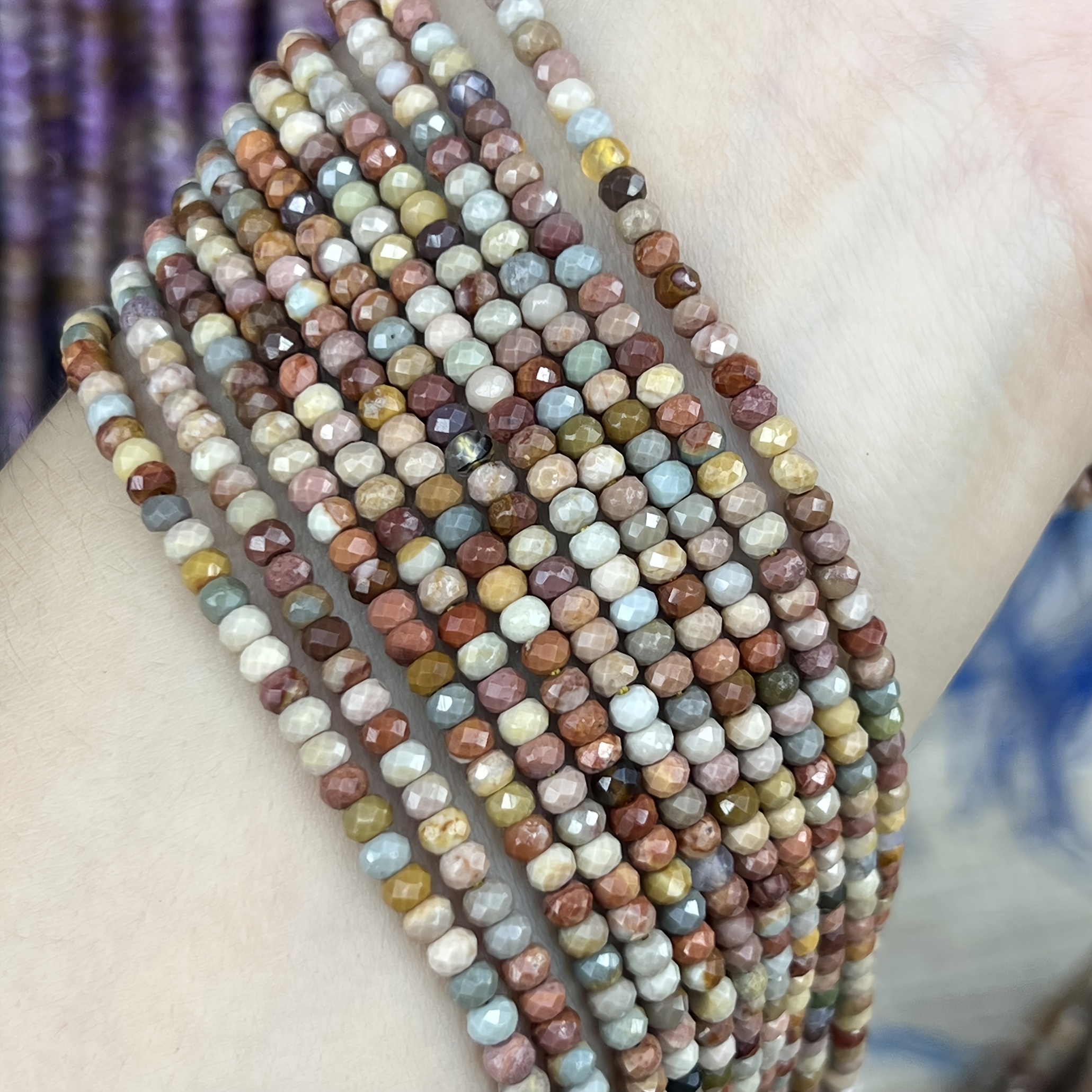 TEMU 2x3mm Natural Stone Carved Surface Alashan Stone Beads Loose Beads, Exquisite Loose Beads Spacer Beads, Suitable For Handmade Jewelry Making