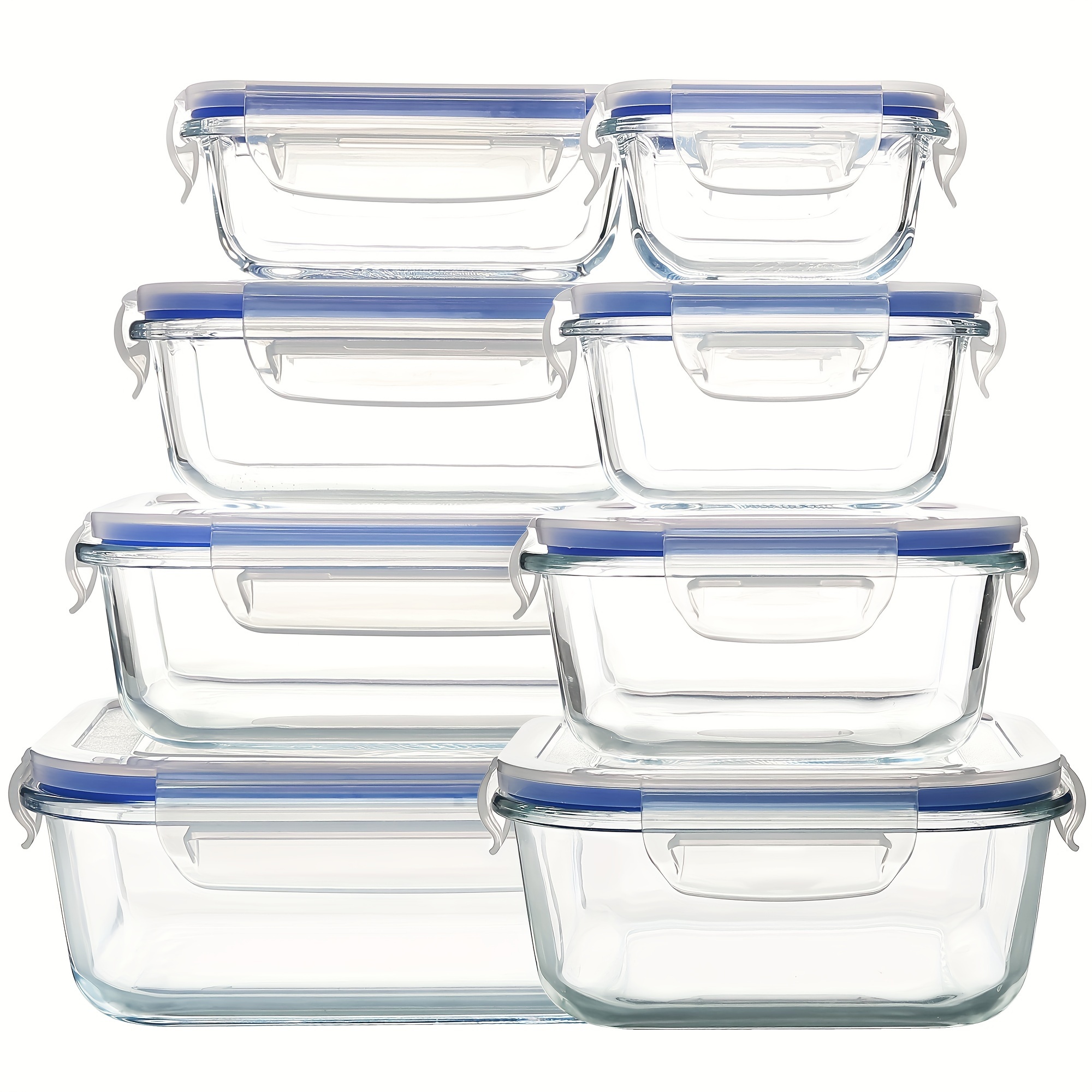 

8 Pack Glass Food Storage Containers, Glass Meal Prep Containers With , Dishwasher Freezer Safe