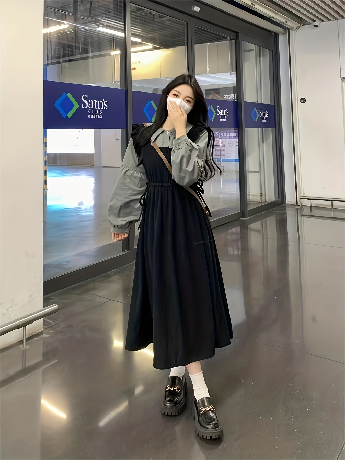new plus size loose long sleeve dresses spring