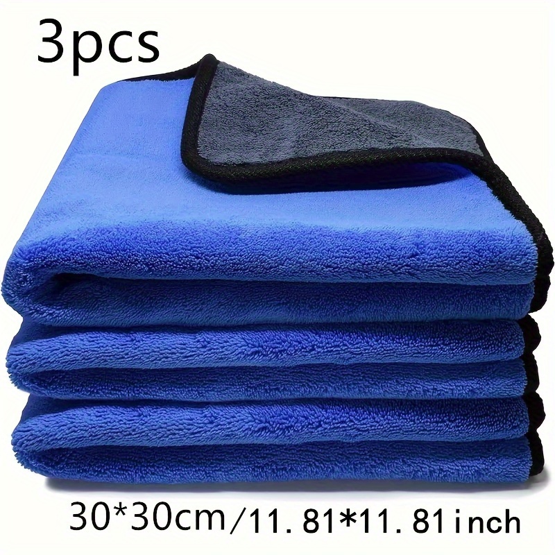 

3pcs Microfiber Cleaning Cloths For Home And Car - Super Soft Polyester Towels - Low Linting, High Absorbency - Multipurpose For Glass, Table, And Floor Cleaning