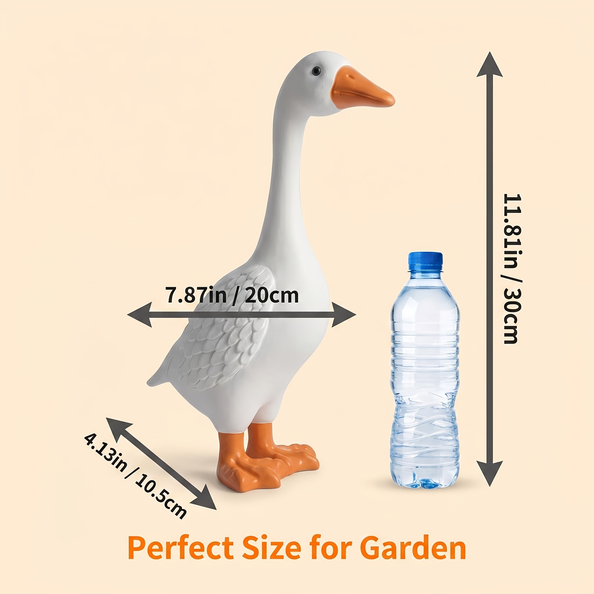 TEMU 屋外用樹脂製ガチョウの置物 ガーデンデコレーション ファームハウススタイル ポーチ 中庭 芝生用オーナメント