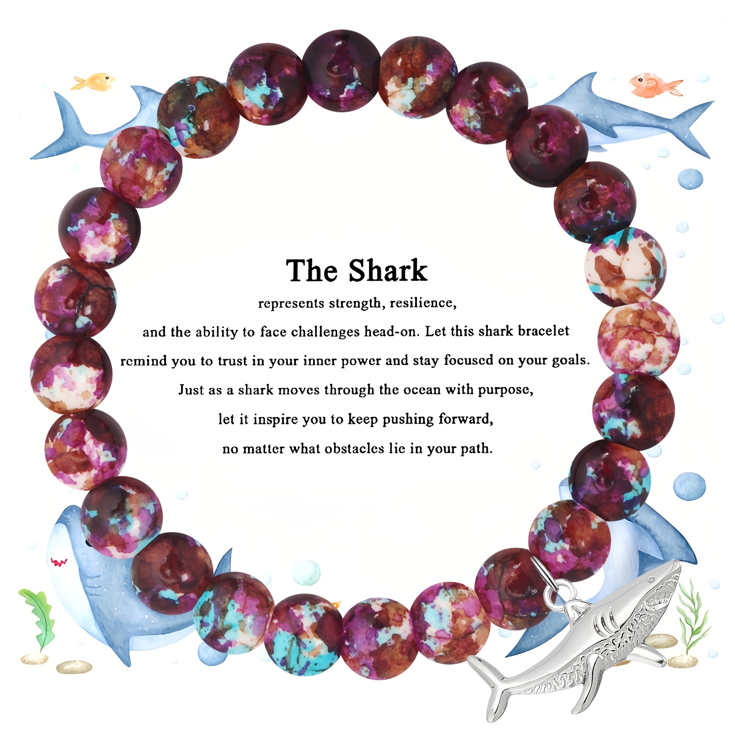 TEMU 1pc Bracelet Requin Focus - , Design Dent de Requin pour d'Objectifs & Motivation Professionnelle, Cadeau Professionnel pour Patron, Employé,