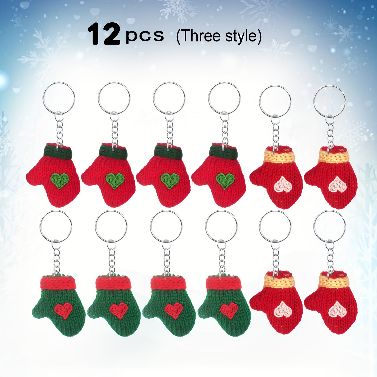 Image of 12pcs Mini Knitted Christmas Hat Ornaments, Mini Christmas Gloves Ornaments, For Christmas Tree Decoration, Holiday Party Decoration And Creative Small Gifts, Random Assorted Colors