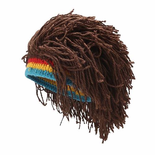 prank wig funny hood braid knitted hat hip hop party cap reggae dreadlocks