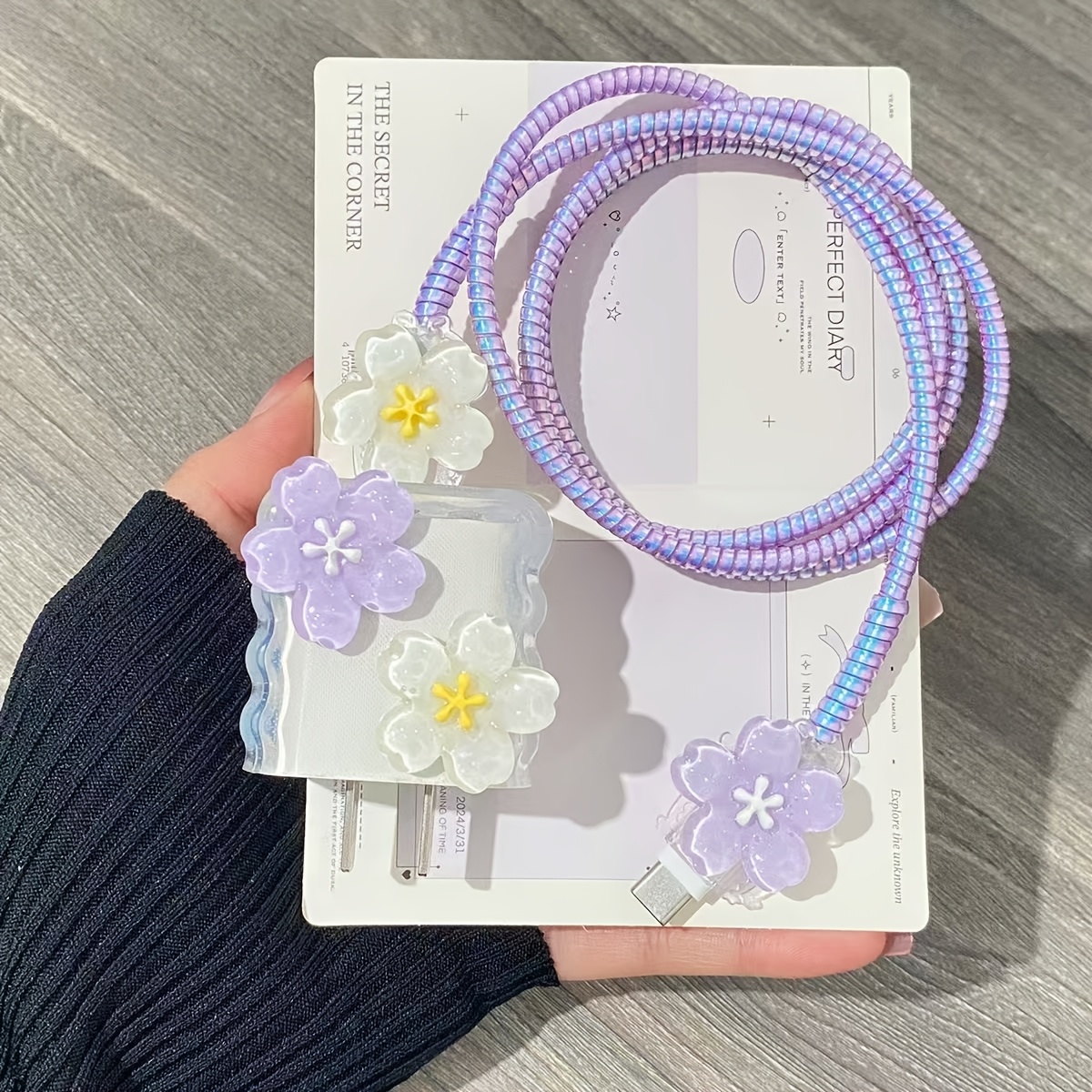 TEMU para Cargador de Cable de Capa con Color Degradado, Adecuada para iPhone 15 Pro Max, Cabezal de Cargador Rápido para iPhone 13, Cargador de