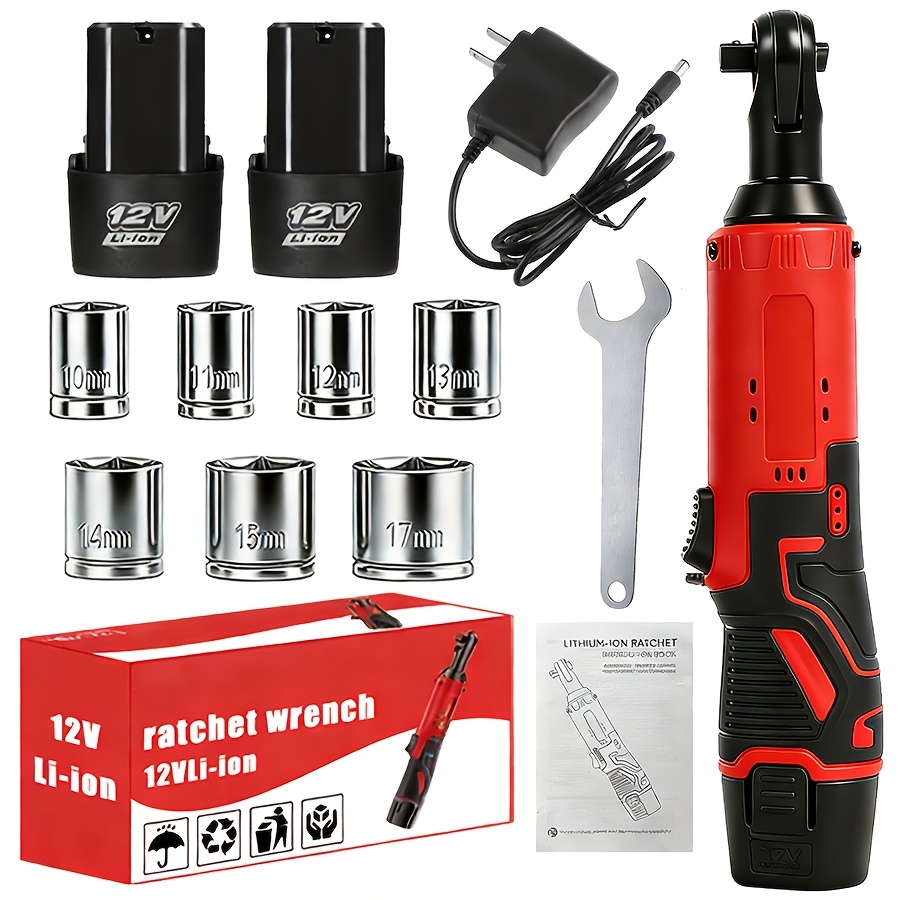 TEMU Set Of Cordless Electric Ratchet Wrenches Featuring A Brushless Electric Ratchet Wrench 12v Cordless Ratchet Tool Kit Ideal For Automotive