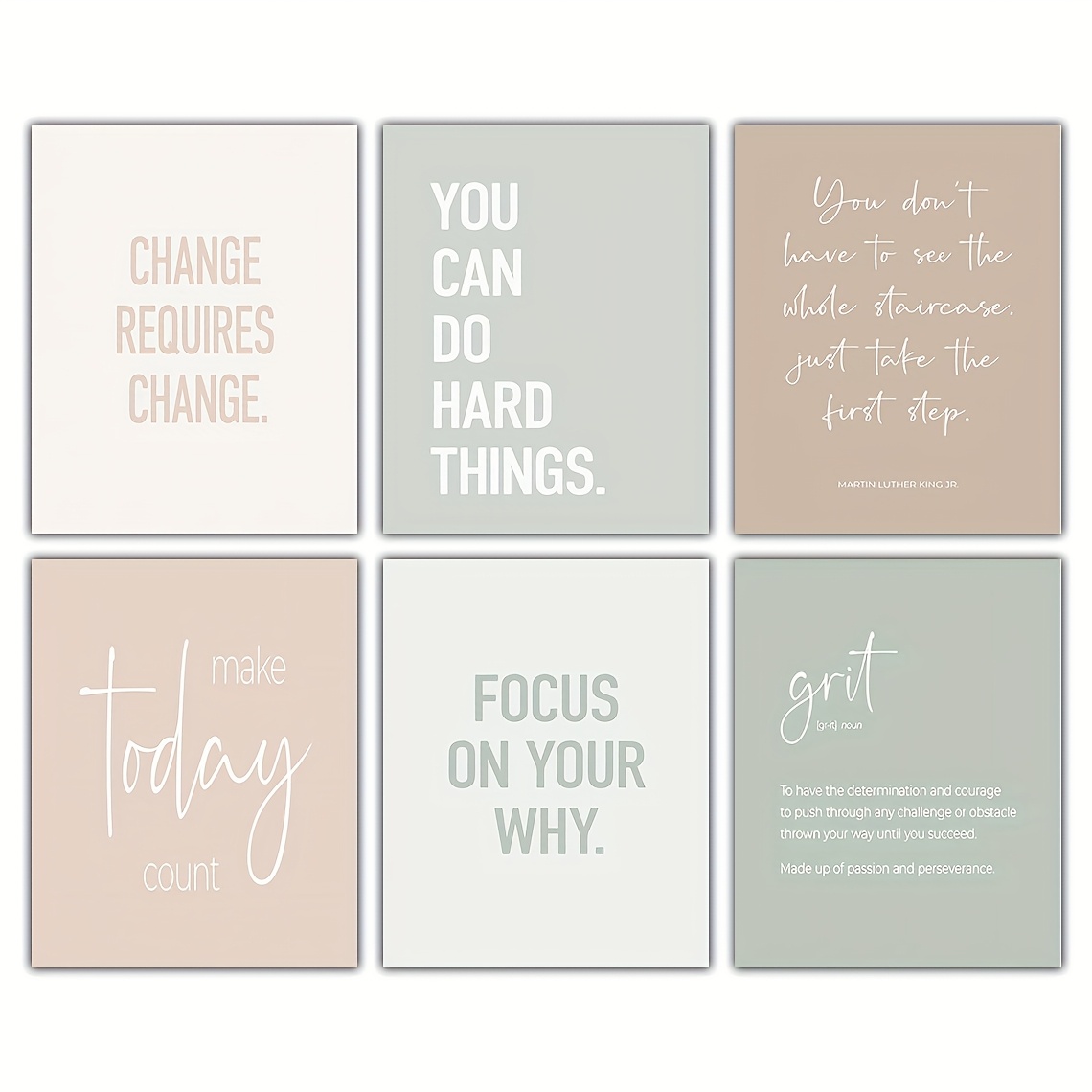 TEMU Set Of 6 Motivational Wall Art Prints - Inspirational Quotes And Positive Affirmations For Home Office Decor Unframed