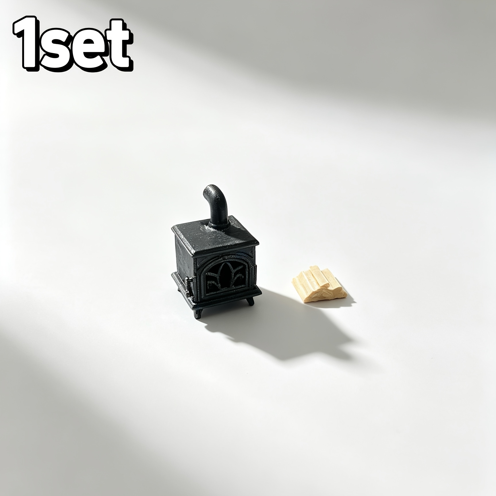 TEMU 1 Set, 1:12 Mini Kamin Modell Set aus Kunststoff Gusseisen, für Puppenhaus Miniatur Deko Zubehör, Deko 3D-gedrucktes PLA Material Modell,
