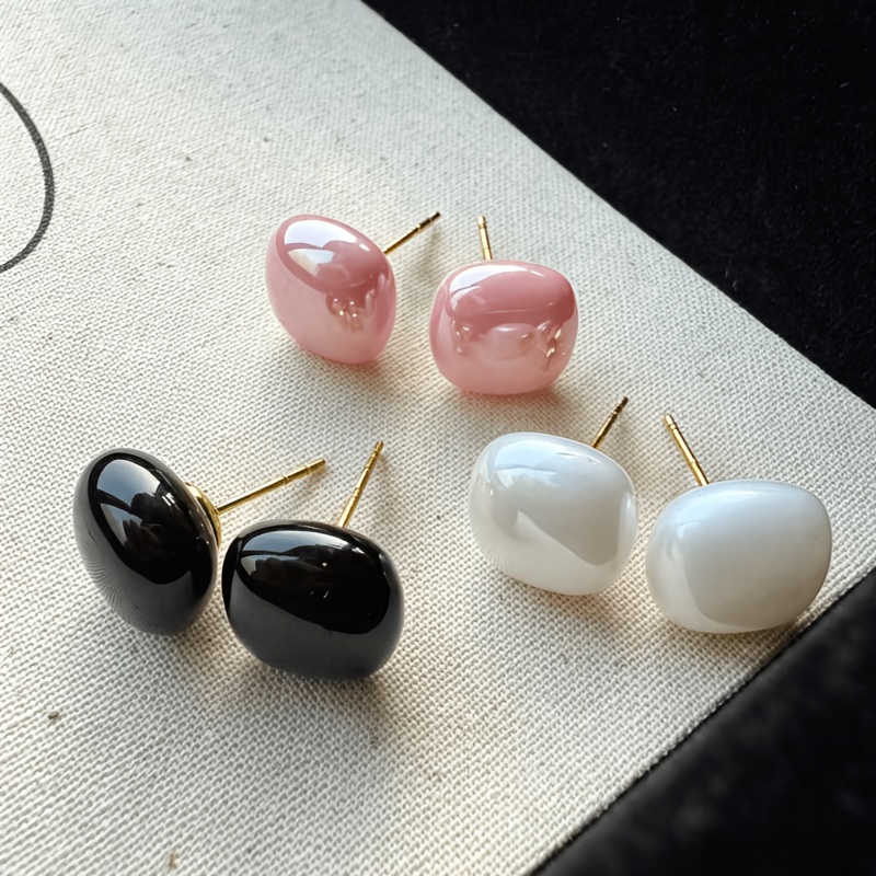 TEMU Lot de 3 paires de clous d'oreilles à clous de style français, simples, élégants et