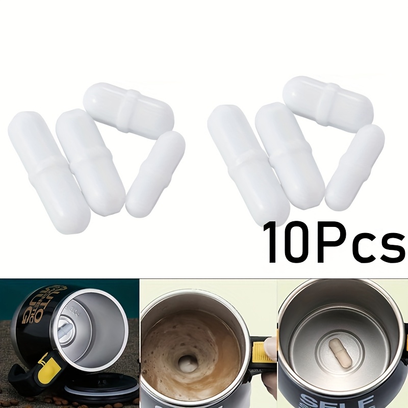 

10pcs White Ptfe Magnetic Stir Bars - Self-stirring, Automatic Mixing Rods For Mugs & Thermal Cups, & High-temperature Resistant, Ideal & Food Applications, Magnetic Stirrer