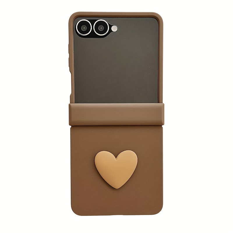 TEMU Phone Case: Original Case Film Integrated Autumn And Colored Heart Folding Fashionable Phone Case Suitable For Galaxy Z 5/6/7 Central Protective