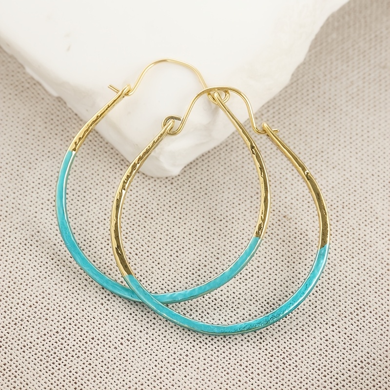 E-shop Neue Vintage Damen Goldfarbene Große Creolen Bohemian-Stil Große Ohrringe Täglicher Schmuck Ohrschmuck
