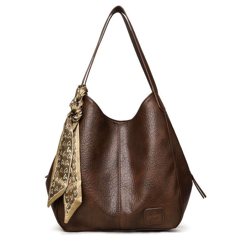 TEMU 4 Women' Large Capacity Tote Bag Suitable For Commuting &, Multi-compartment Handbag With Wide Strap & Zipper Pocket, Elegant Minimalist Handbag