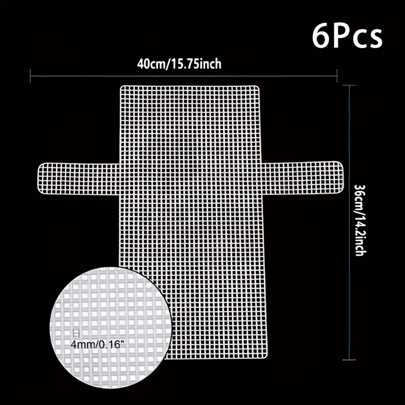 E-shop 6 Stück Klare Plastik Mesh Blätter für Häkelbeutel - 4mm Gitter Bastelblätter, 15.75X14.2In Wiederverwendbare Stickwerkzeuge für Schneiderei, &