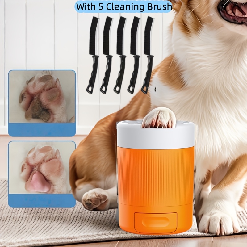 TEMU Easy-to-clean Portable Wash Cup - Suitable For Dogs And Cats, Foot Cleaning Tool, Semi-automatic Foot Washer, Portable And Gentle Nourishing