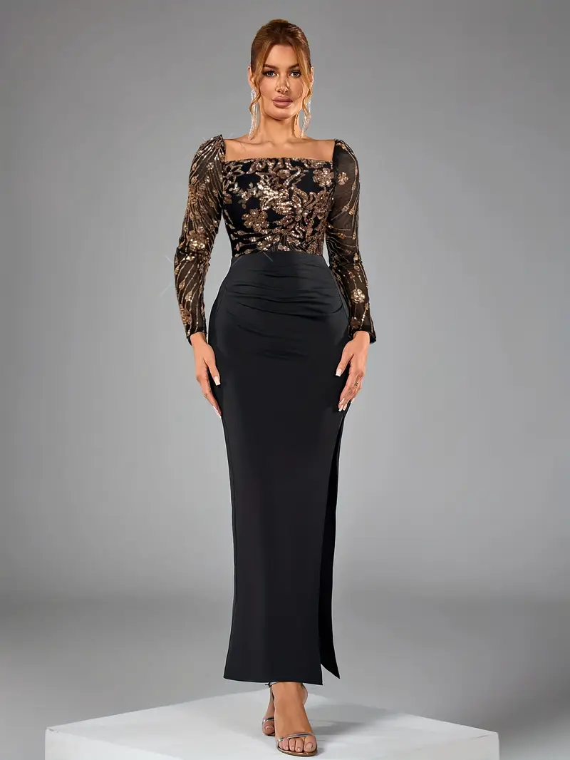 ladies square neck body hugging dresses sequins - Temu Australia ladies square neck body hugging dresses sequins - Temu Australia