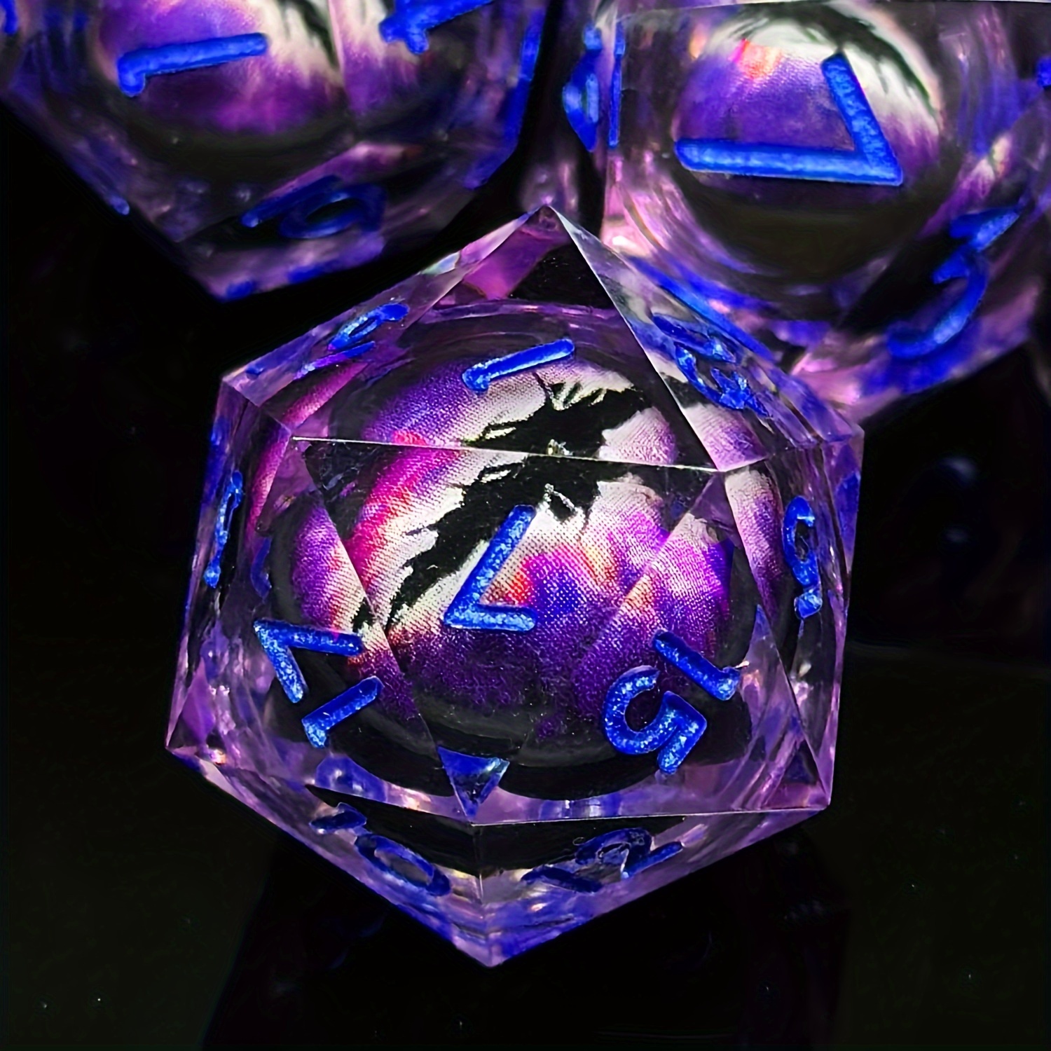 Yiotfandoll 5-Piece D4 Polyhedral Dice Set - 20mm Transparent Blue Acrylic Dice For D&D, RPG, MTG Tabletop Games