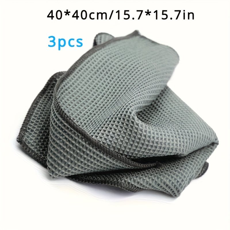 TEMU Grid Cleaning Cloth, Pineapple-pattern Cleaning Cloth, Honeycomb-shaped Glass Drying Cloth, Interior Cloth