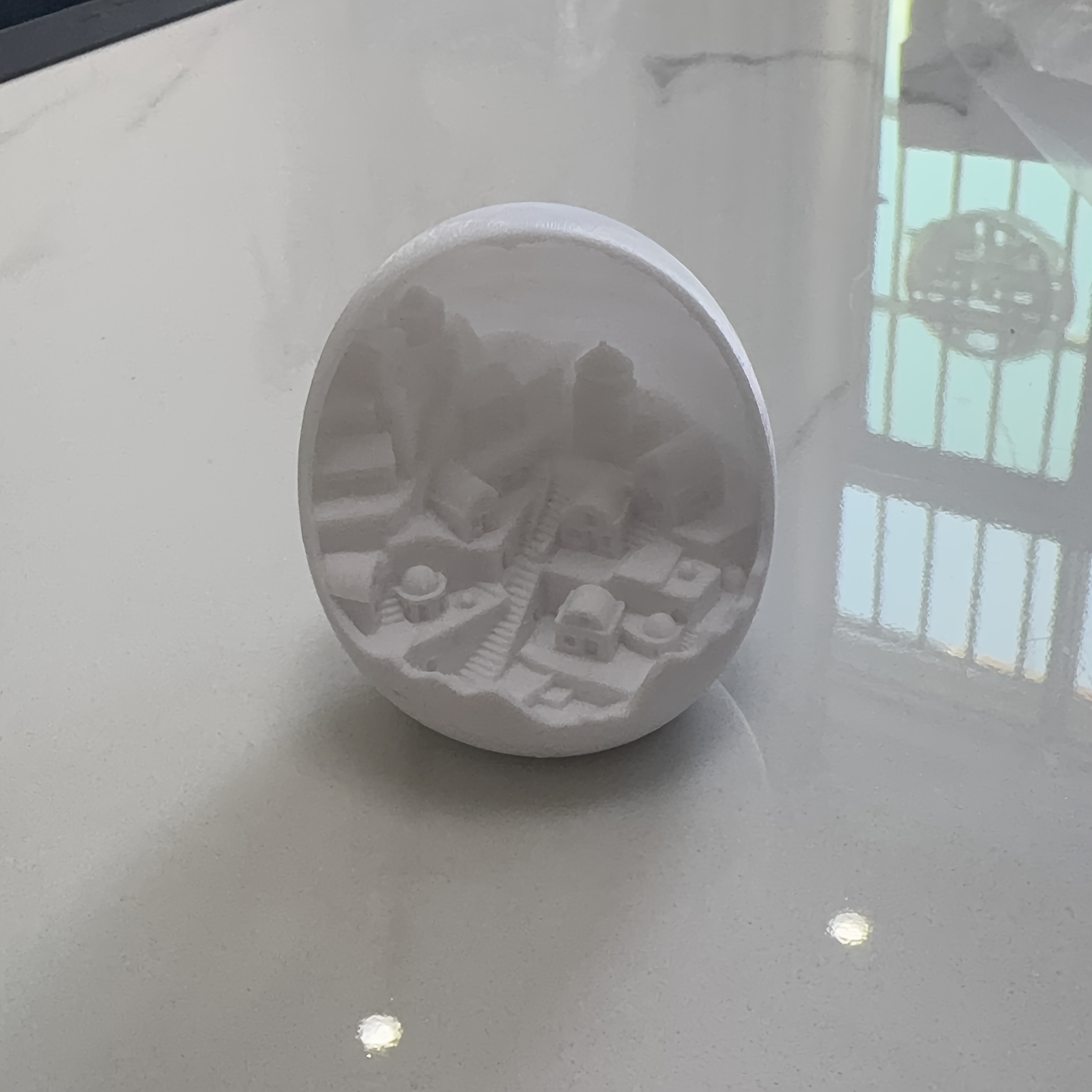 TEMU Broken Eggshell Santorini Miniature Town Ornament - Greek Island Model With Aegean Sea Scenery, Suitable For Decor, Tabletop Display, Diorama &
