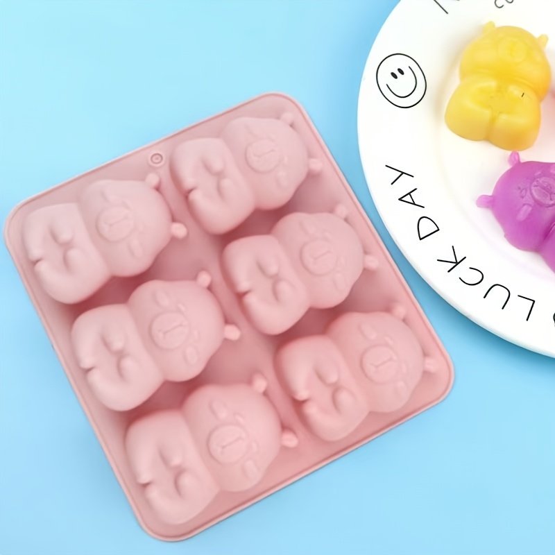 TEMU Capybara Genuine! 1pc Capybara Soap Making Mold Pink Grade Silicone Mold Party Holiday Handmade Aromatherapy Candle Special Mold
