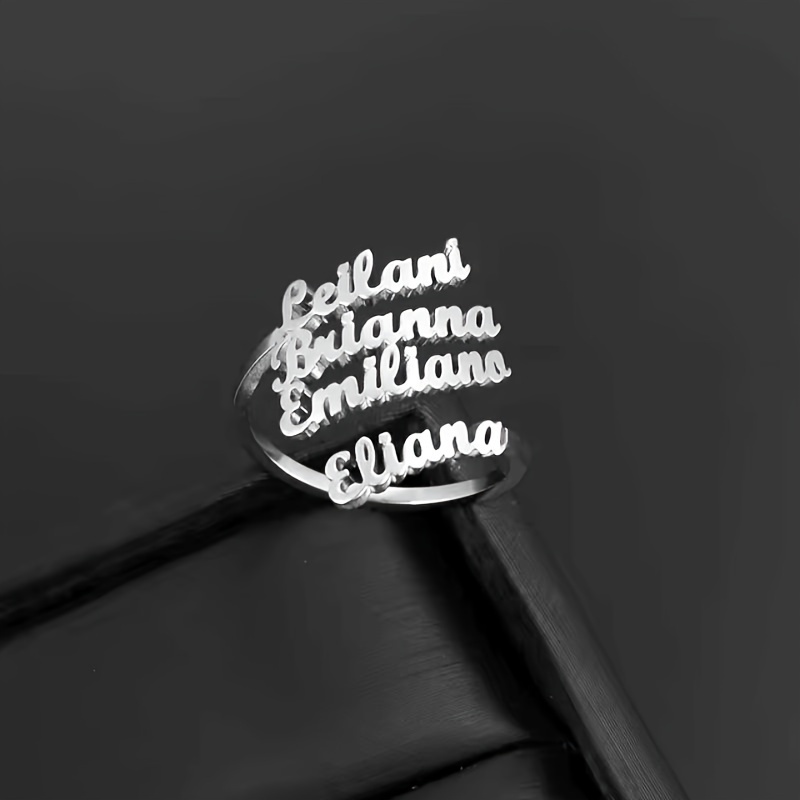 Personalized Family Name Ring & Double Heart with Names