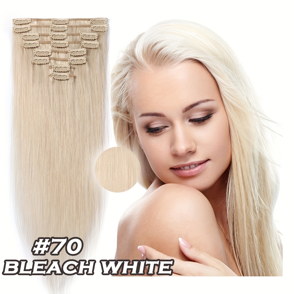 invisible clip in hair extensions 16 24 inch 8pcs 18 clips   real huamn hairpiece invisible clip ins hair extensions human hair seamless 100   human hair for travel   wedding party to add volumn and show your beauty details 0