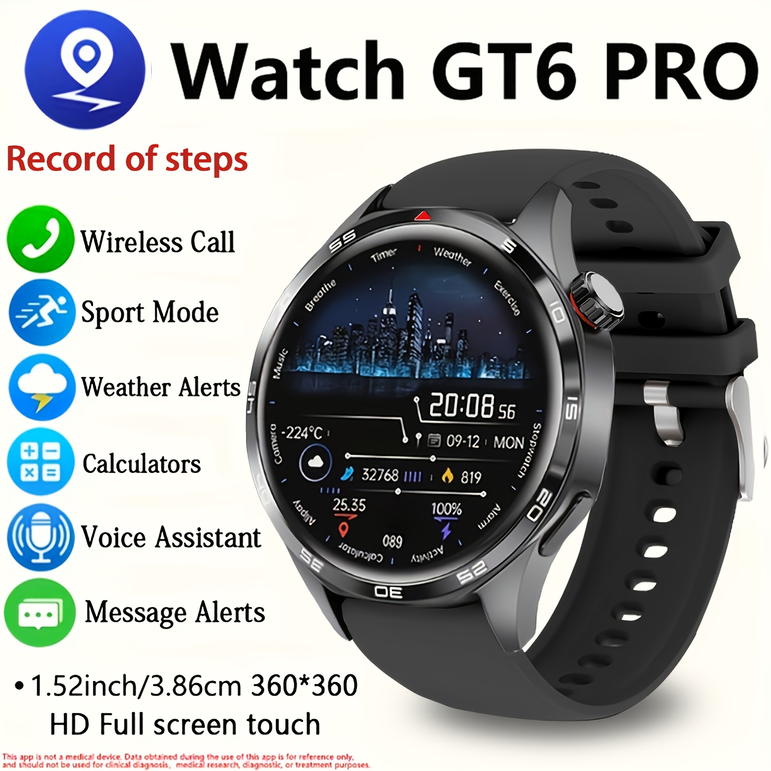   flagship store new product p15 pro smart watch sports smartwatch featuring   gt6   face metal body silicone strap   of watch faces wireless calling for men sms alerts multiple sports   usb magnetic charging