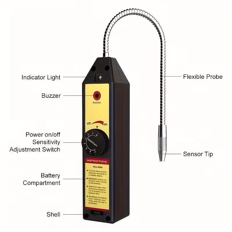 newly developed refrigerant fluoride leak detection instrument with indicator light halogen gas leak detection instrument suitable for halogen r134a r410a r22a air conditioning warm air ac Product details 5