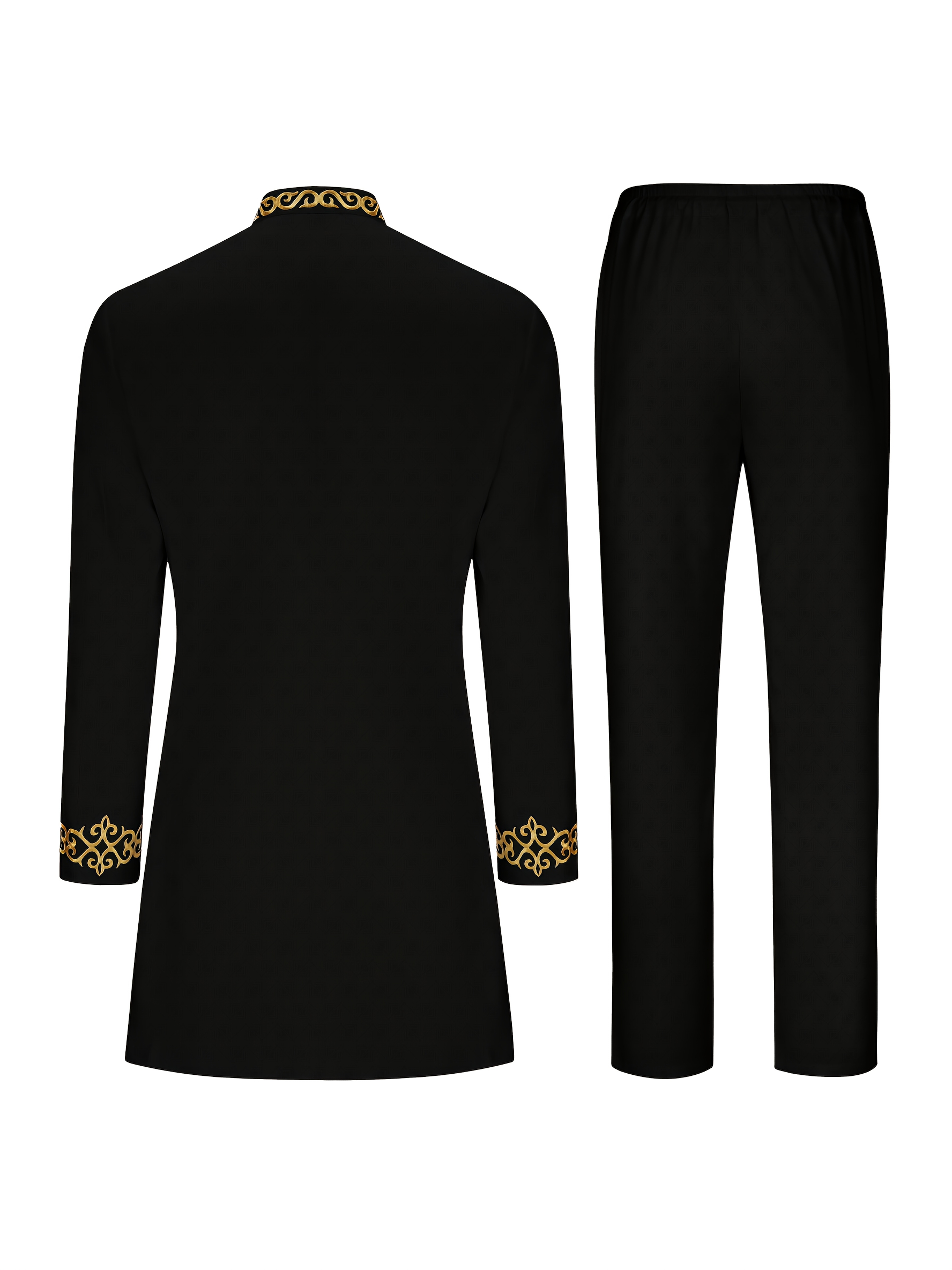 Men's Casual Long-sleeved Two-piece Suit, Mid-length Top And Trousers, Casual Suit, Business Casual, Modern Menswear, Geometric Pattern, Durable Material, Machine Washable, Longsleeve Suit, Matching Set, Office Workers, Stylish Men