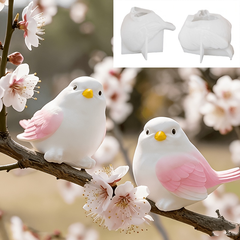 E-shop Harz Silikonformen 2 Stück, Kleine Vogel Sperling Duftkerzen Gips Silikonformen, Frühlingsvogel Hänge Tonformen Handgefertigte Tier Dekoration