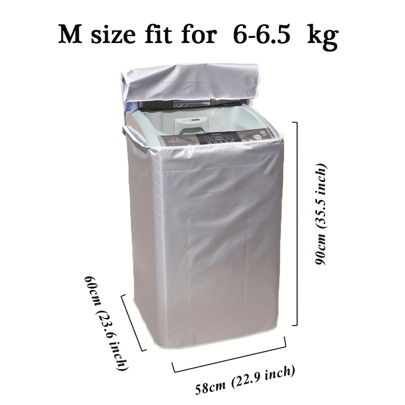 TEMU Washing Machine Cover Waterproof Sunscreen Polyester Silvery Cloth Dustproof