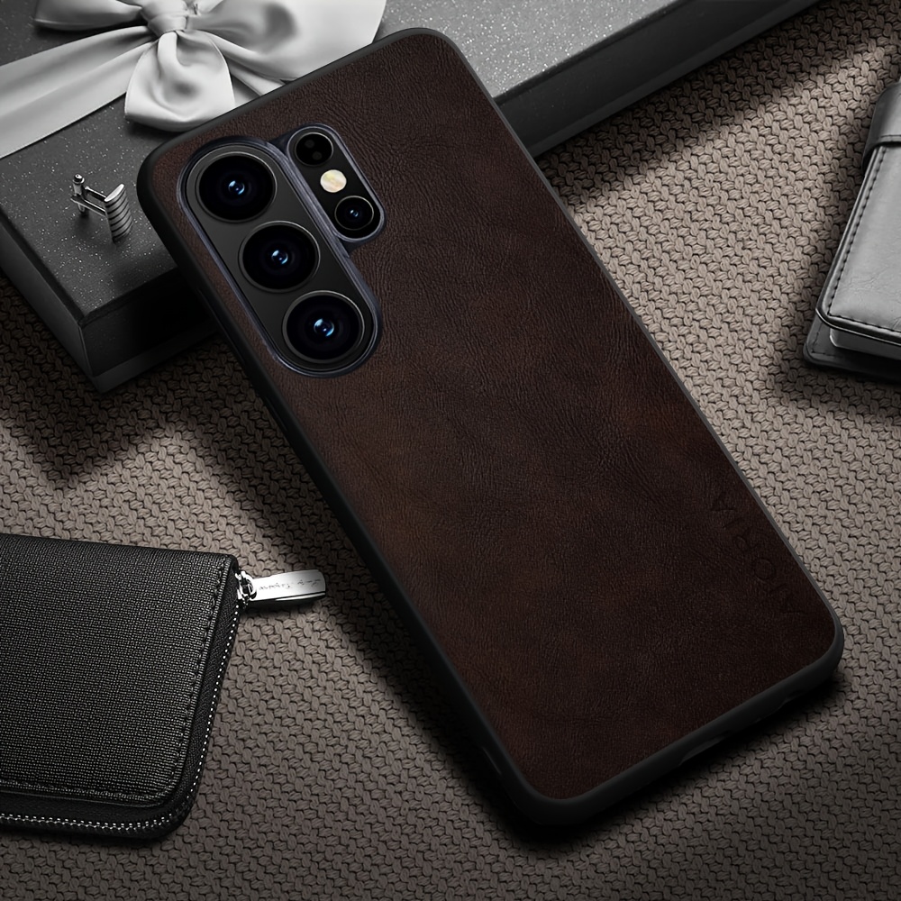 TEMU Phone Case: Case For Galaxy S26 Edge Premium Retro Synthetic Leather Durable Classical Phone Cover For Galaxy S26 Case