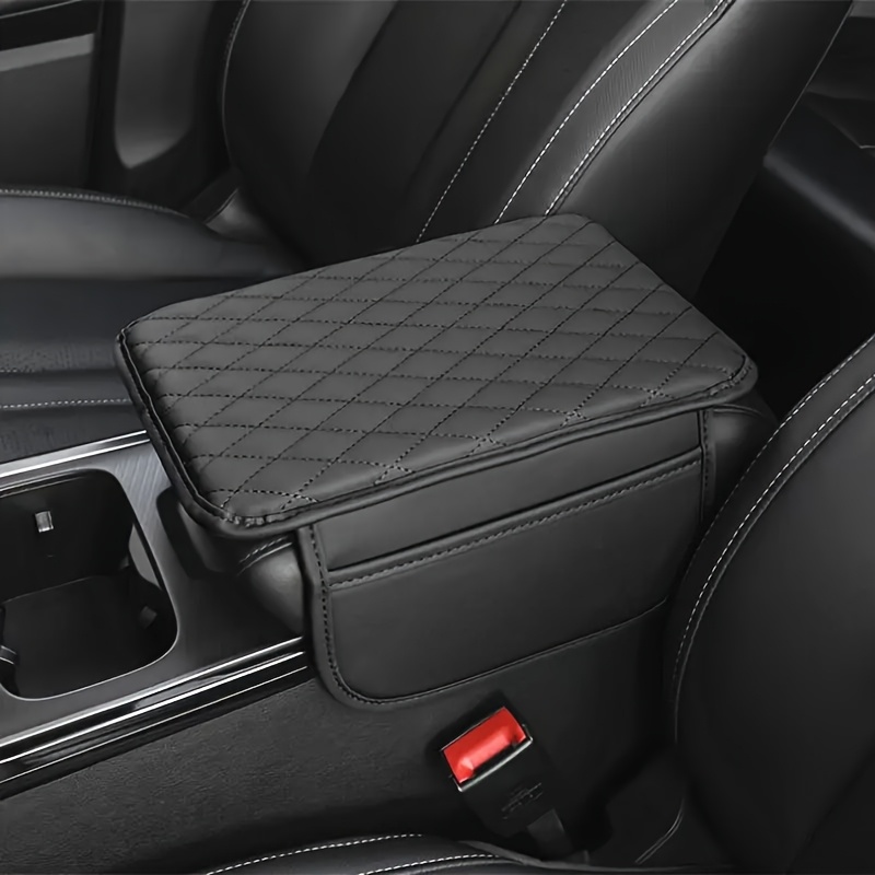 TEMU 1pc Car Interior Decorative Accessories, Leather Car Armrest Side Storage Bag, Car Armrest Pad And Storage Bag