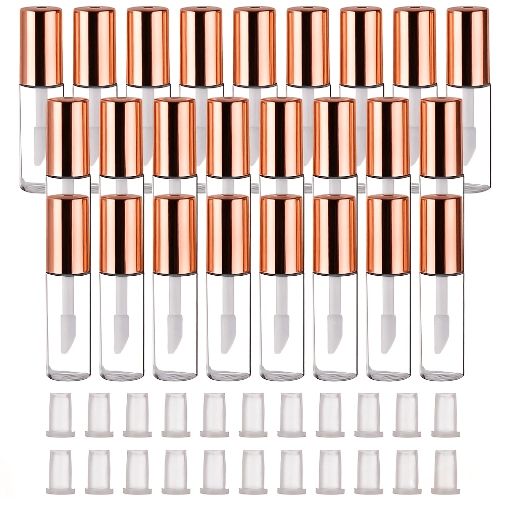 TEMU 25pcs 1.2 Ml Empty Lip Gloss Tubes Containers Clear Mini Refillable Lip Balm Bottles With Rubber Inserts And Transfer Pipettes For Different