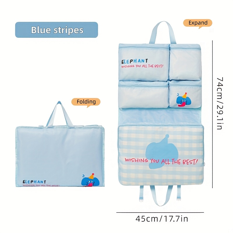 TEMU Travel Packing Organizer Bags - Lightweight Foldable Packing Cubes With Compartmentalized Storage, Space-saving Luggage Organizer For Clothes,