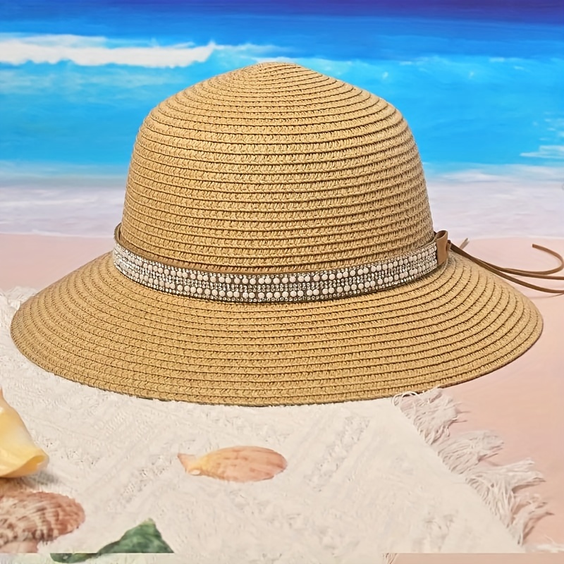 Straw Hat Solid Color Breathable Beach Hat