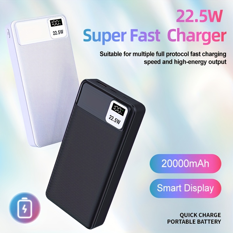 

20000mah Portable Power Supply With 22.5w Usb Fast Charging And Micro And Type-c