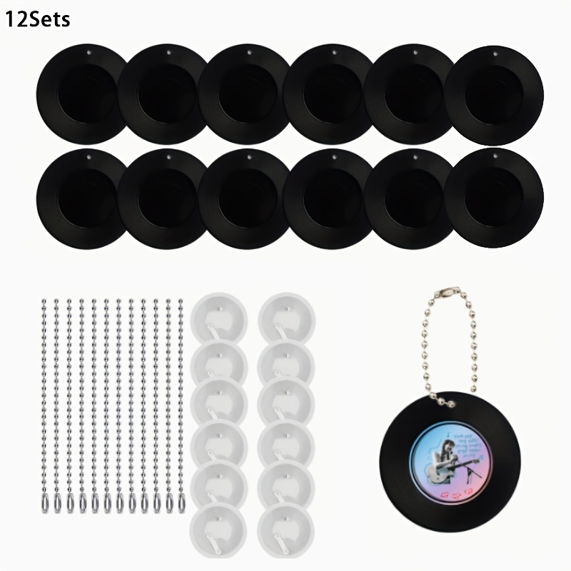 TEMU 12 Sets Nfc Equipped Vinyl Record Keychains, Party Keychain Gift Packs, Can Scan And , Enthusiasts, Suitable For Retro Nfc Additions For