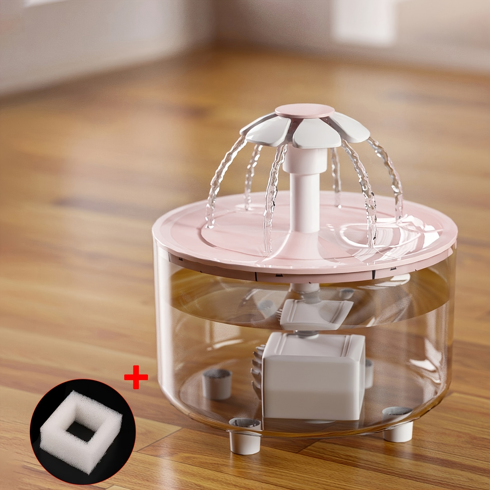 E-shop 50Oz/1.5L Automatischer Trinkbrunnen für Haustiere, USB-betrieben, Leiser Kreislauf, Blumendesign, Geeignet für alle Katzen- und Hundearten,