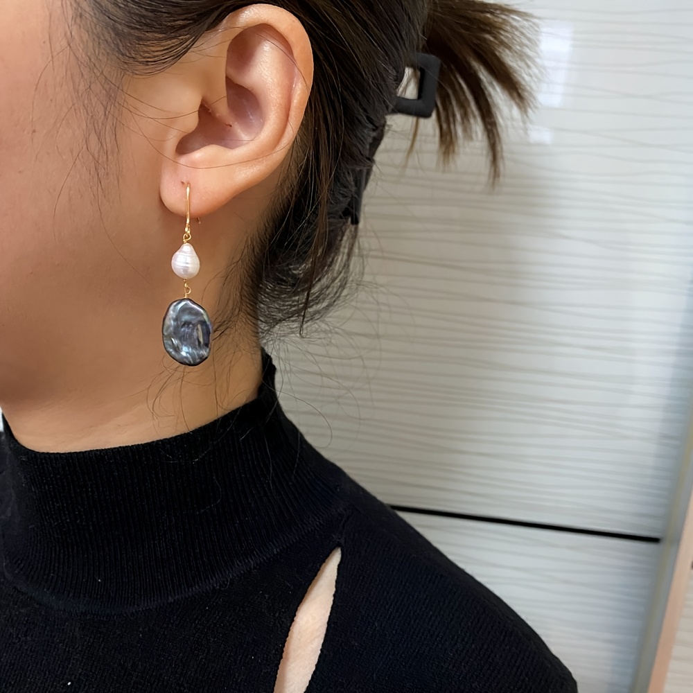 Teardrop & Oval Cloud Pearl Earrings, Handcrafted