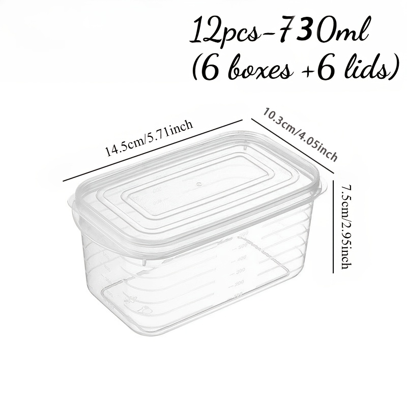 TEMU Ensemble de 12 pièces [6 récipients et 6 couvercles] Boîtes de conservation et d'organisation des aliments scellés | Anti-fuite, empilables,