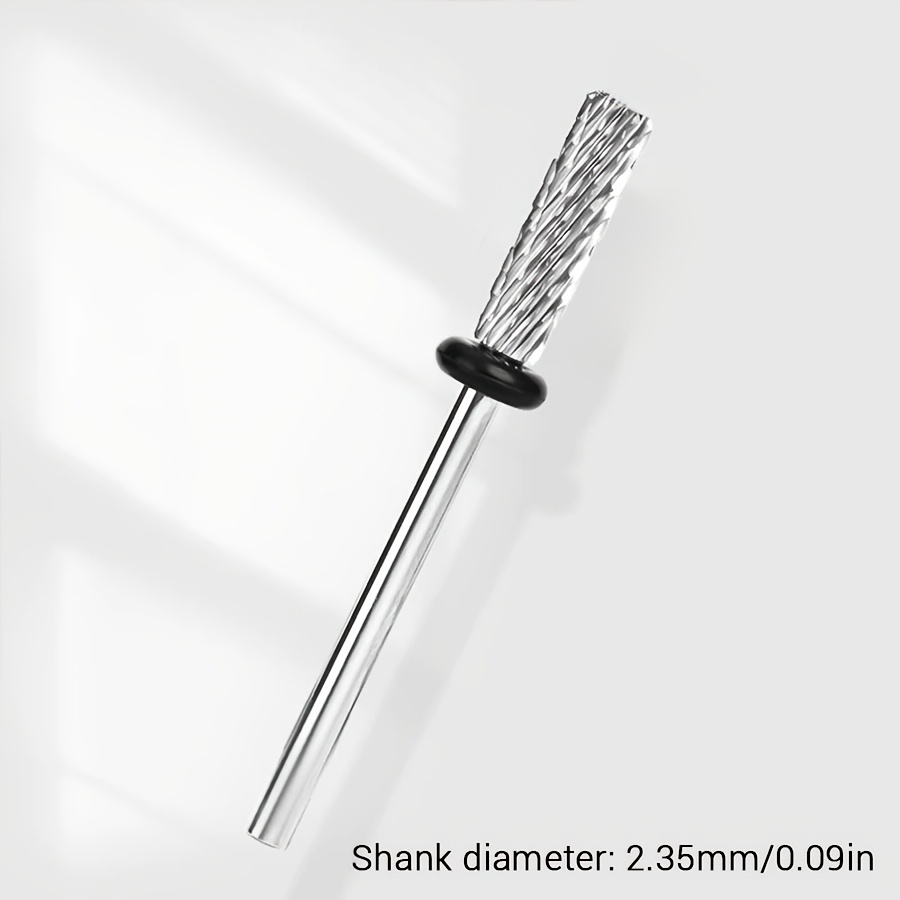 TEMU 1pc Premium Carbide Nail Drill Bit Xc Coarse Cross Cut Gel Polish Acrylic Removal Manicure Tool With Dust Ring