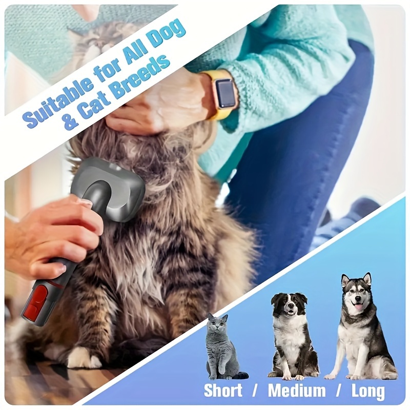 for Dyson Pet Hair Vacuum Attachment Kit - Compatible with V7, V8, V10, V11, V15 Cordless Models - Multi-Functional Grooming Brush & Dust Collector for Dogs