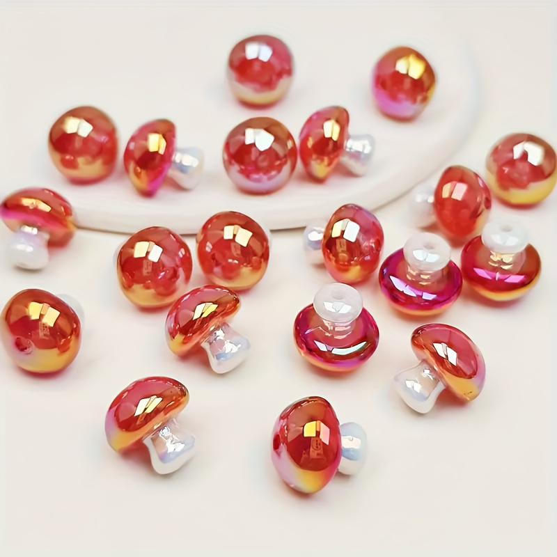 

Mushroom-shaped Acrylic Beads 10pcs, Red Iridescent , For Making, Necklaces, Earrings, Charm Bracelets & Phone Chains, Casual Themed Decorative Bead Set