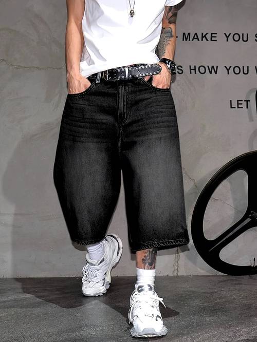 pantalones cortos vaqueros bermuda casuales y2k de pierna ancha y corte , ideales para caminar por , estar , actividades al aire libre con