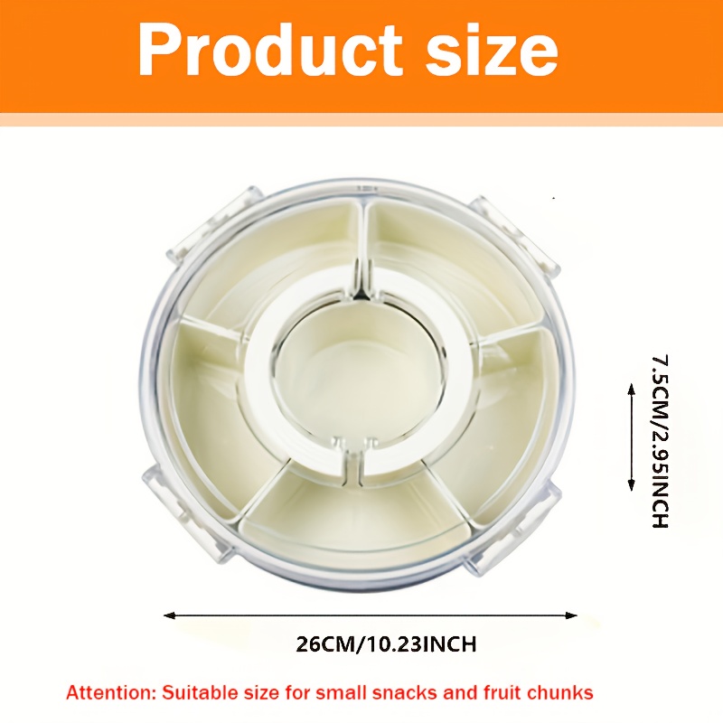 1pc HOOFUN Rotating Kitchen Storage Container with Lid - Durable Plastic, Reusable, Round Shape, Flip-Top Closure, Ideal for Fruits, Vegetables, and Snacks, Kitchen Organization | Modern Kitchenware | Durable Plastic Container, Kitchen Storage Containers