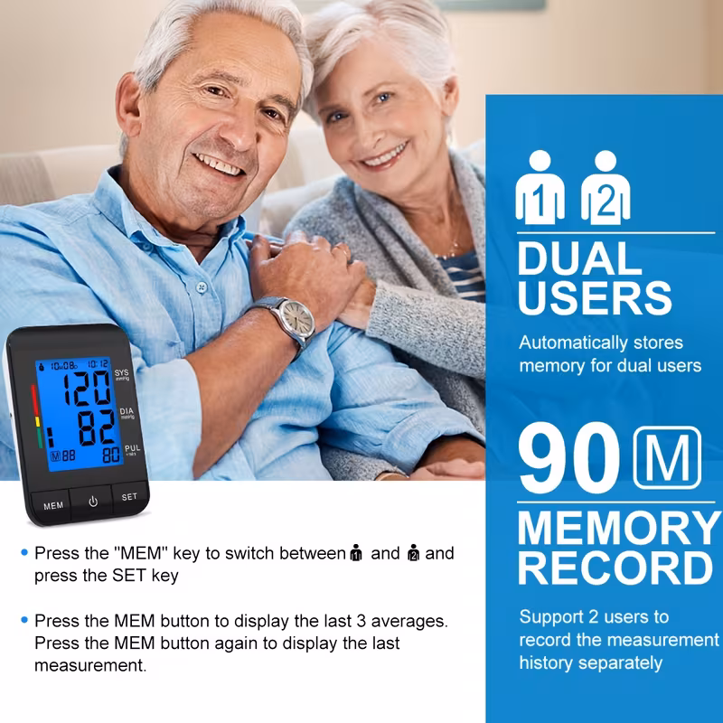 home blood pressure monitor 9 17 oversized upper arm blood pressure cuff lcd large display fully automated digital sphygmomanometer with usb cable without battery Product details 3