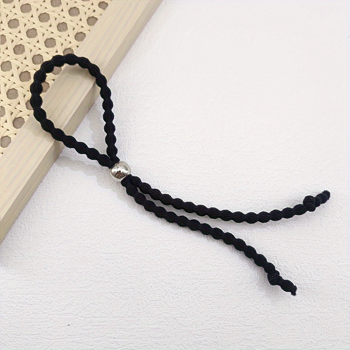 Image of 1pc/4pcs Soft And Adjustable Hair Rope Suitable For Thick Curly Hair, Hairband, New Sliding Lazy Hair Loop, Durable And Non Damaging Hair, Adjustable Hair Loop, Simple Elastic Hairband