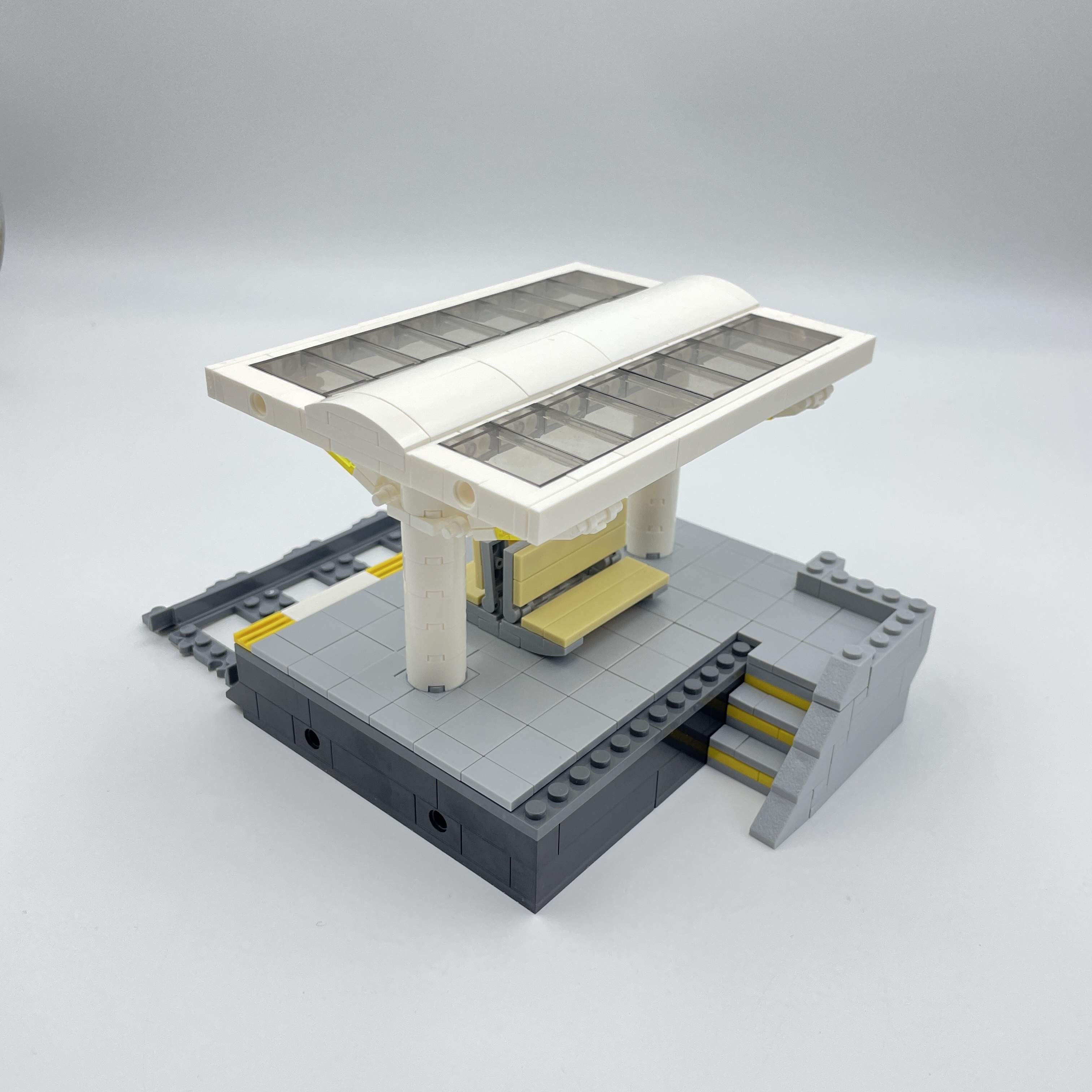 276pcs Train Platform Creative MOC Building Blocks for Urban Scenes